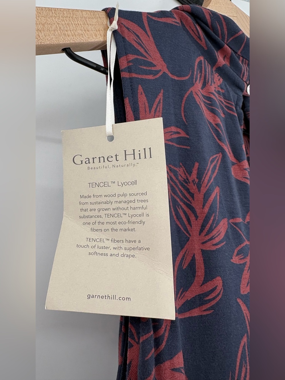 NWT Garnet Hill TENCEL Lyocell Floral Mock Neck Maxi Dress M Pockets - Picture 8 of 16